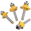 4Pcs 1/4 Inch Round over Router Bits Corner Rounding Edge-Forming Edging Tool Set, 5/16 Inch 3/16 Inch 1/4 Inch 1/8 Inch Radius for Woodworking Milling Cutter. 