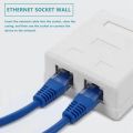 RJ45 Network Socket - Shielded Surface Mounted Double Wall Socket with CAT6A Ethernet LAN Cable Port for Network Cable. 