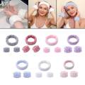 Face Wash Headband Wristband Set SPA Headband Makeup Headband Facial Wrist Cuffs for Shower , Gray.