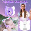Foldable Wireless Headphones over Ear Headphone Cat Ears Game Headset for Phone with LED Light. 