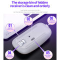 Computer Accessories Office A2-R8 Rechargeable Silent Rgb 25Mm Ultra Slim Wireless Mouse With Usb Nano Receiver. 
