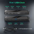 Acasis Thunderbolt Hub 40Gbps 11 Ports Docking Station USB-C Hub Type-C Dock 8K@60HZ USB Expander For Macbook Pro.
