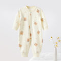 Baby's Four Seasons pure cotton long sleeved jumpsuit, crawling suit for newborns, baby clothes, spring and autumn styles, antibacterial. 