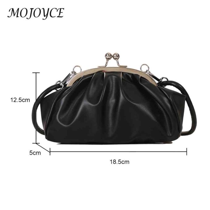 Simple%20Shoulder%20Bag%20Metal%20Clip%20Buckle%20Women%20Clutch%20Handbag%20Shell%20Shape%20Small%20Leather%20Pleated%20Cloud%20Lady%20Purse%20for%20Travel%20Dating%20-%20Image%206