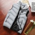 New Winter Vest Jacket Men Puffer Sleeveless Coat Men Solid Color Down Jacket Winter Warm Waistcoat Outwear Windbreaker Clothing. 