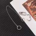 【Exclusive】 Gothic Nose Chain Lip Ring with Long Chain Earrings.