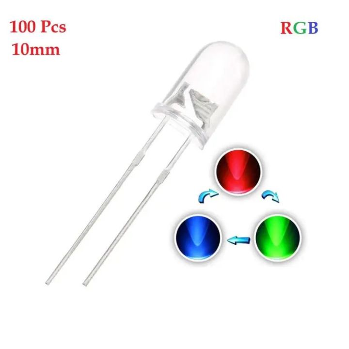 LED RGB 5mm Automatic Color Changing 100 Pieces