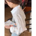 Spring and Autumn New Korean Style Inspirational Design Stylish Niche Chic Backless Casual Loose Top White Shirt for Women.