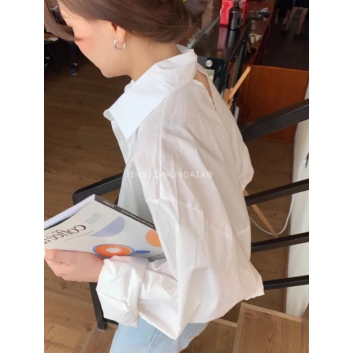 Spring%20and%20Autumn%20New%20Korean%20Style%20Inspirational%20Design%20Stylish%20Niche%20Chic%20Backless%20Casual%20Loose%20Top%20White%20Shirt%20for%20Women%20-%20Image%203