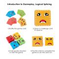 Wooden Expressions Matching Puzzles Face Changing Cubes Building Blocks Puzzle Game Family Board Game Toy With Box Educationa.