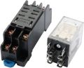 AC 220 Volt Flat 8 Pin DPDT Electromagnetic Power Relay with Base. 