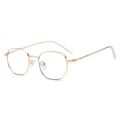 Anti-blue Light Anti-radiation Computer Prescription Glasses Frame Women Metal Rose Gold Short-sight Eyewear 0 -0.5 -0.75 To -6.