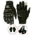 Pro bike full hand gloves with Screen tuch finger Pro-Bike Leather Motorcycle Full Gloves-Black. 