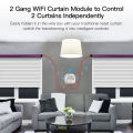 Tuya Smart WiFi 2 Gang Double Curtain Blind Switch Module Roller Shutter Electric Motor tuya/Smart Life App simple mini design.