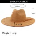 Suede Top Hat 9.5cm Wide Brim Fedora Hat Men Women Autumn Winter Felt Jazz Hats Classic Church Fedoras Chapeau Sombrero Mujer.