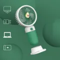 Convenient and ultra-quiet USB mini handheld wind power fan with portable phone holder student office small cooling fans. 