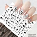 Black Mickey Mouse Tigger Stitch Cartoon Nail Stickers Nail Art Decals Disney Princess Donald Duck 3D Stickers Press on Nails. 
