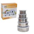 5 Pcs High Quality Stainless Steel Protect Fresh Food Container (5 in 1) Storage Box-1Set. 