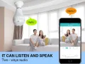 Smart Light Bulb WiFi Panoramic Camera 360° HD 2MP Night Vision Two-Way Audio with Motion Detection and SD Card Support - 1 Year Warranty.