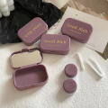 61*42*18mm Contact Lens Case Convenient Grey/White/Purple/Dark Blue ABS Portable Case Companion Care Box for Travel-Friendly Suitable For Daily Use Perfect For Storing Contact Lenses Ideal For Students And Office Workers Promotes Proper Lens Care And.