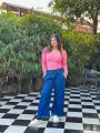 Denim Plazzo pant Stylish new Trendy look Jeans Pant For Women.