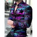 Luxury Fashion Men Shirts Oversized Casual Shirt love Print Long Sleeve Tops Men's Clothing Party Cardigan Blouses High Quality. 