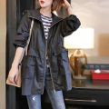 Women's Windbreaker Jackets Mid-Length New Spring Autumn Casaco Large Size 3XL Thin Coat Loose Casual Hooded Jacket Female. 