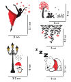 5-Piece Transparent Decorative Stickers - Multi-Use Design. 
