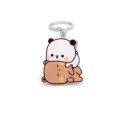 【Hottest Trends】 Schoolbag Ornaments Super Cute Couple Keychain Animal Cartoon Bubu Dudu Panda Bear Keyring Kawaii Sweet Cute Cartoon Bubu Dudu Key Chain School Bag Accessories. 