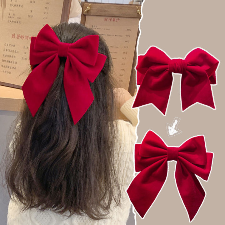Elegant Bow Hair Clip Headdress Ribbon Bowknot Ponytail Clips Hair Accessories MJD