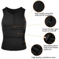 Sauna Waist Trainer Vest for Men Weight Loss Sweat Vest Double Tummy Control Trimmer Belts Neoprene Workout Upper Body Shaper. 