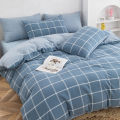 Cotton Yarn-Dyed Washed Cotton Four-Piece Cotton Non-Printed Factory Supplier Bedding Duvet Cover Japanese High Quality Goods Fitted Sheet Wholesale. 