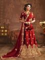 Maroon Semi-stitched Georgette Embroidery Lehenga For Women. 