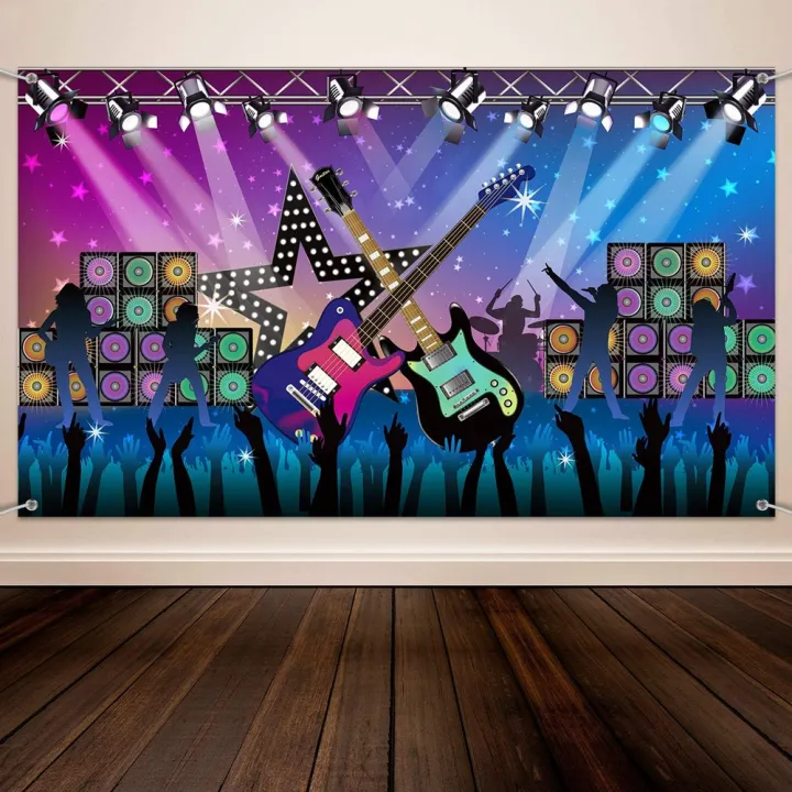1%20Pcs%20Karaoke%20Party%20Decorations%20Supplies%20Fabric%20Rock%20Star%20Vacation%20Party%20Backdrop%20Banner%20for%20Party%20-%20Image%207