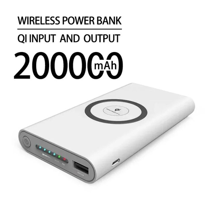200000mAh Wireless Power Bank Two-Way Fast Charging Powerbank Portable Charger Type-c External Battery For IPhone