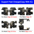 For Motorola Moto Edge 20 Lite S Pro 30 Neo Fusion Ultra Plus 2021 USB Charging Port Dock Charger Connector Board Flex Cable. 