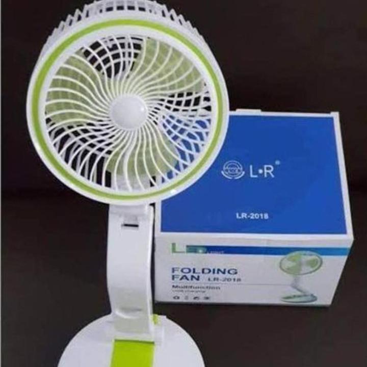 Rechargeable Folding Table Fan with Led Light