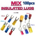 CABLE LUGS 2.5 RM 4 Design (RING+FORK+FIMALE+PIN) MIXED 100 PCS INSULTED CABLE CONNECTOR'S. 