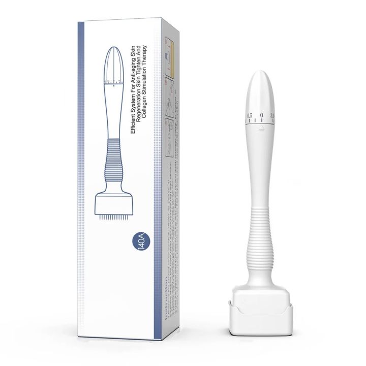 MRS 140-A Needles Adjustable Anti-Aging Dermastamp Roller with Anti-Slip ABS Handle and Stainless Steel Needles for Face Therapy