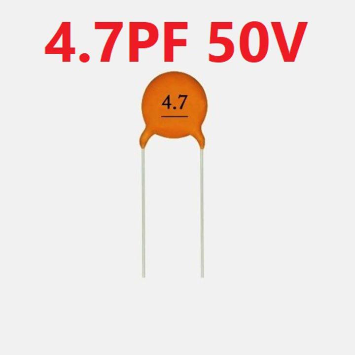 25Pcs- Ceramic Capacitor 4.7pF 50v Ceramic Disc Capacitor