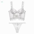 Women Lingerie Set, Panty Lace Bra and Panty Set for Wedding Bridal Gift Everyday Wear , Black,. 