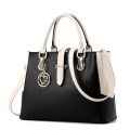 Korean Style Fashion Women's Handbags Contrast Color PU Leather Large Capacity Satchels Bags Female Casual Shopping Shoulder Bag. 