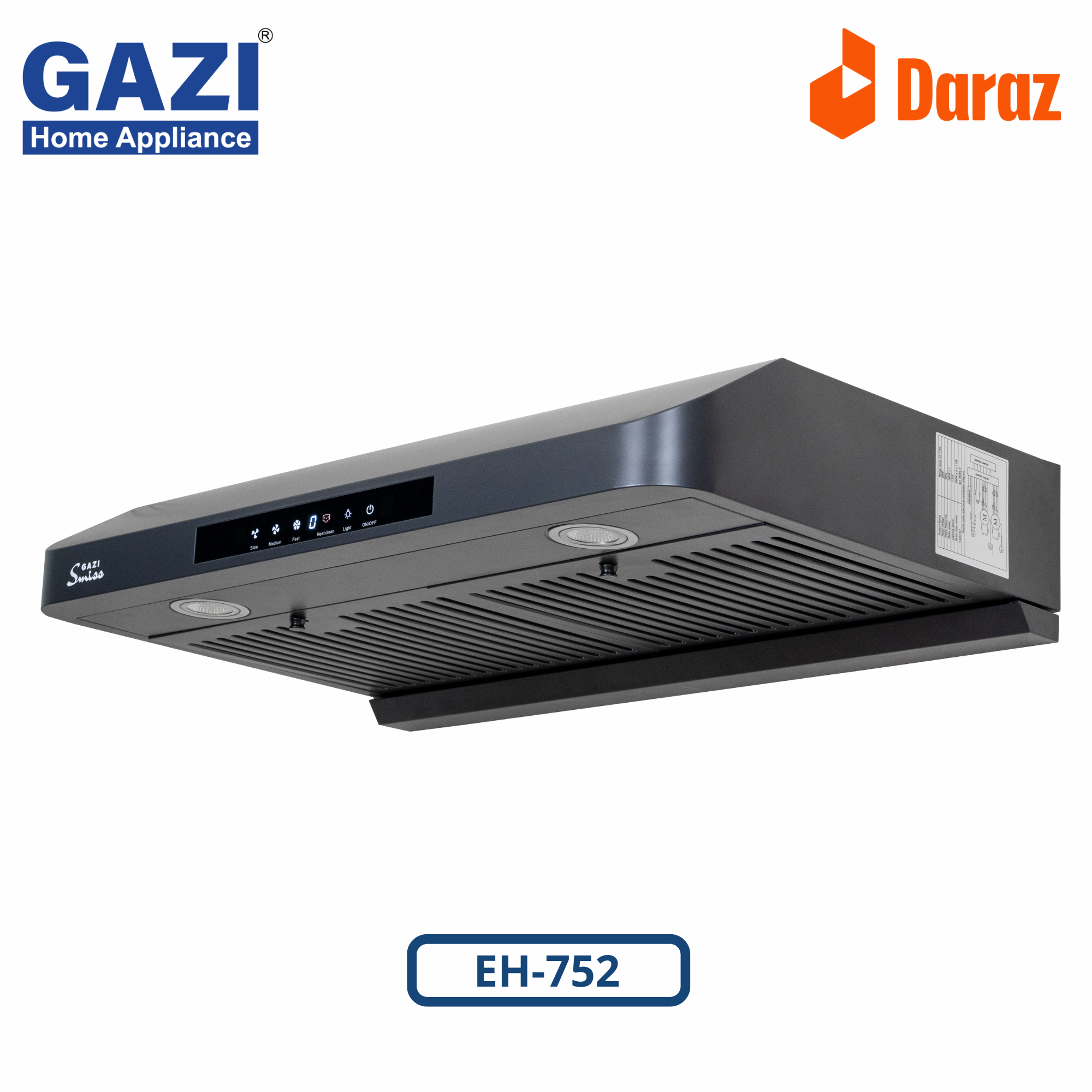 EH-F752 Gazi Smiss 30 Inch Kitchen Hood with Hand Motion Sensor & Touch Switch