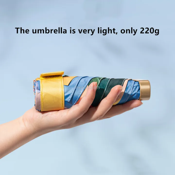 Small%20Portable%20Umbrella%20Woman%20Mini%20Pocket%205/6-folding%20Umbrella%20Rain%20Fashionable%20Oil%20Painting%20Travel%20Parasol%20Windproof%20Umbrella%20-%20Image%205