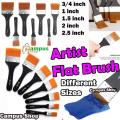 Keep Smiling Flat Brush 3/4, 1, 1.5, 2, 2.5" inches smooth synthetic hair for professional artists.