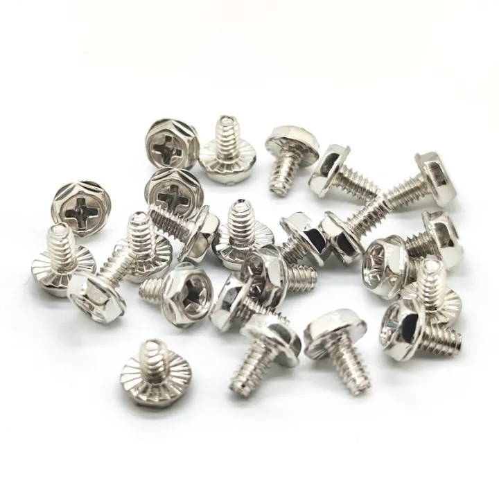 50pcs%20Toothed%20Hex%20Screw%206/32%20Computer%20Case%20Motherboard%20Screws%20-%20Image%202