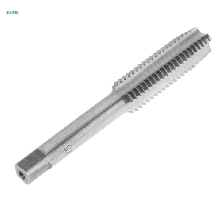 7Pcs Metric Machine Thread Screw Tap Set/ M3-M12 HSS Straight Fluted Tapping Bits Tool/ Spiral Flute Drill Tap Tap Set