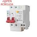 RCBO Residual current circuit breaker with Overload 32A,63A leakage 30mA.