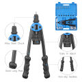 KOGEEK 110Pcs Hand Rivet Nut Tool Riveting Tool Set Rivet Nut Setter Kit with 100pcs Assorted Rivet Nuts 7 Metric Mandrels of/M12 and Molded Carrying Case. 