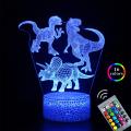 3D Cute Dinosaur Night Light Kids LED Dino Lamp Lovely USB Acrylic Glasses Table Nightlight for Children Gift Lamp Bedroom Decor. 